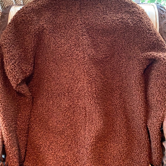 BOOHOO BONDED DOUBLE BREASTED FAUX FUR TEDDY COAT IN CHOCOLATE SIZE 6 - Picture 12 of 16